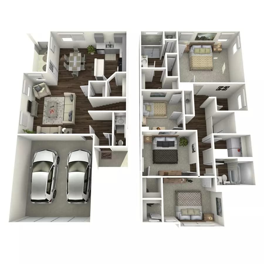 4 Beds • 2 Bath 1111ASP floor plan