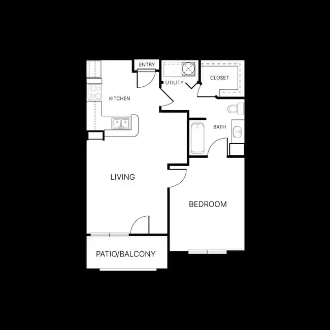 1 Bed • 1 Bath 2059 floor plan