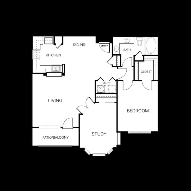 2 Beds • 2 Bath 2099 floor plan