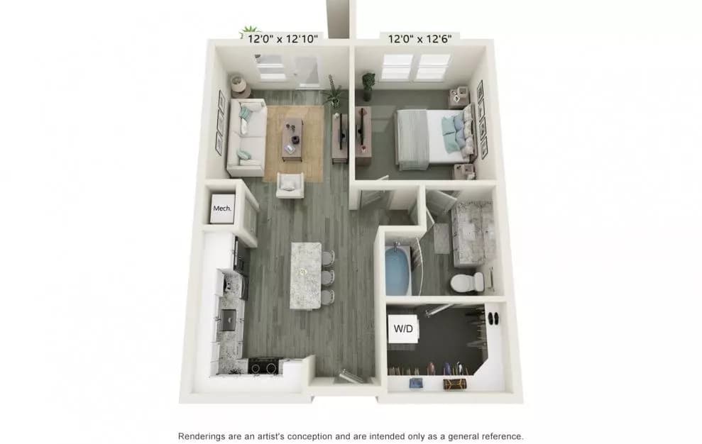 1 Bed • 1 Bath 8107 floor plan