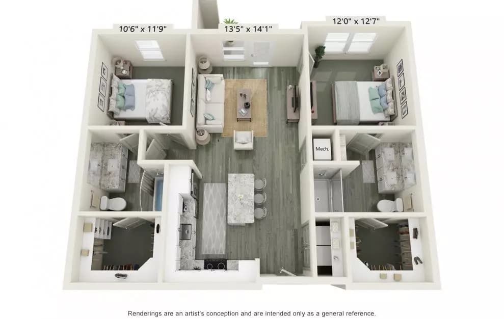 2 Beds • 2 Bath 5312 floor plan