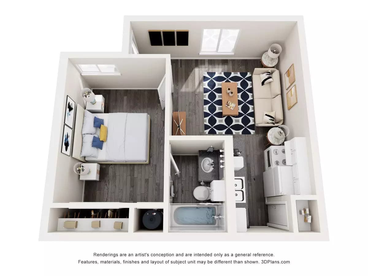 Studio • 1 Bath AG108 floor plan