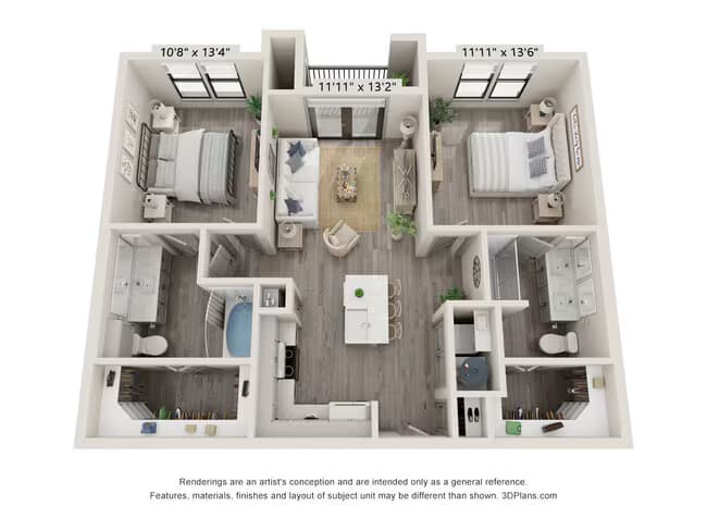 2 Beds • 2 Bath 6205 floor plan