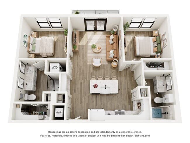 2 Beds • 2 Bath 1226 floor plan