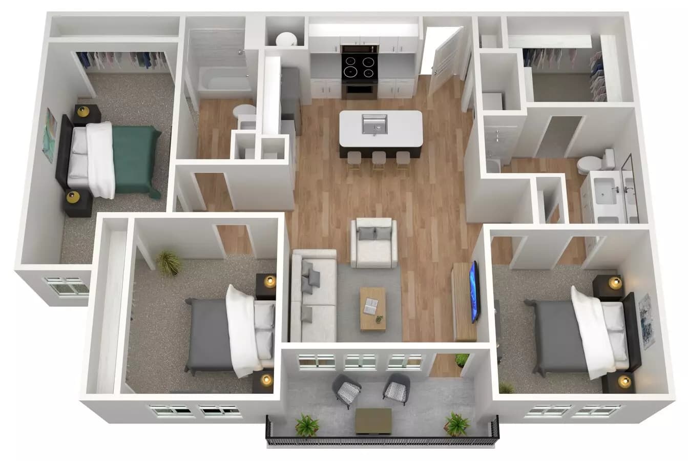 3 Beds • 2 Bath 306 floor plan