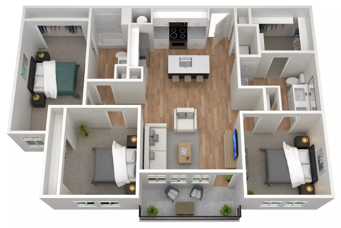 3 Beds • 2 Bath 255 floor plan