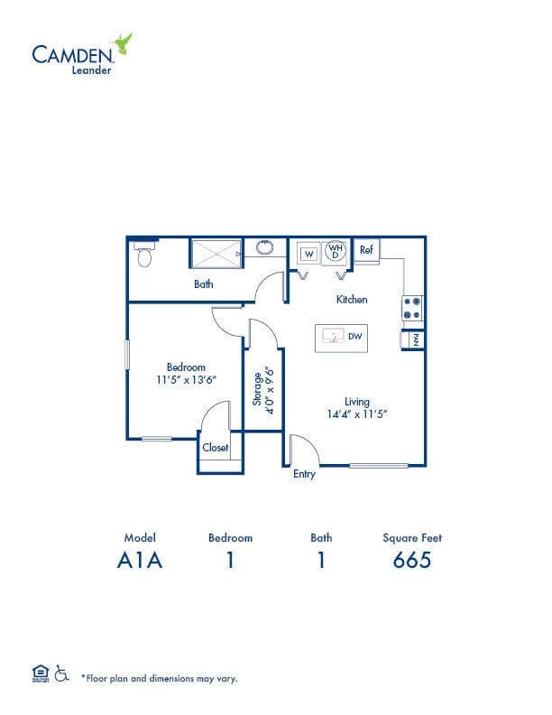 1 Bed • 1 Bath 2427 floor plan