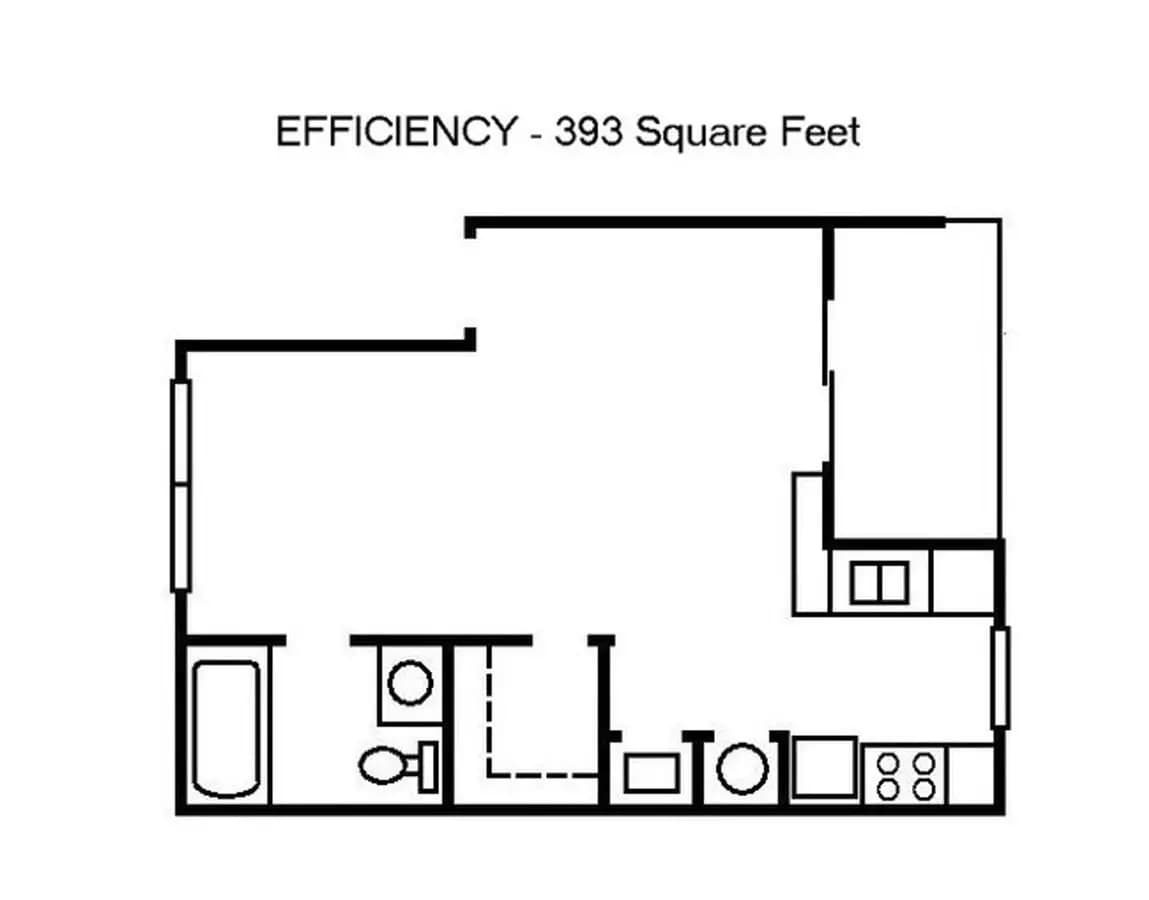 Studio • 1 Bath 206 floor plan