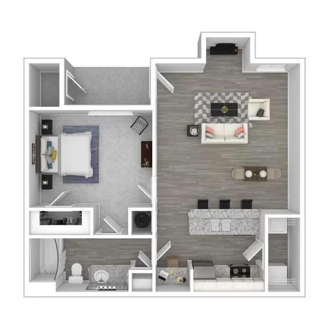 1 Bed • 1 Bath 1610 floor plan