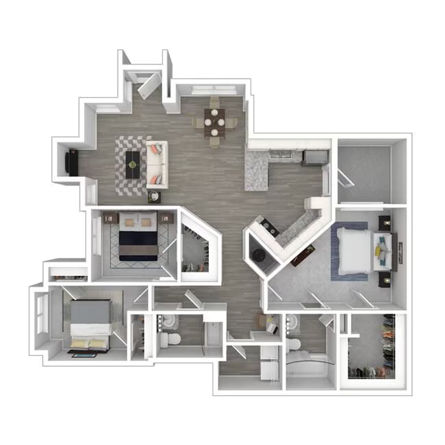 3 Beds • 2 Bath 1112 floor plan