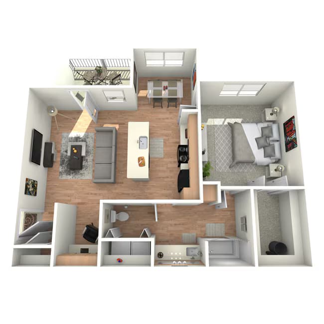 1 Bed • 1 Bath 0532 floor plan
