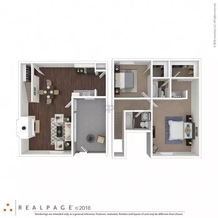 2 Beds • 2 Bath 080 floor plan
