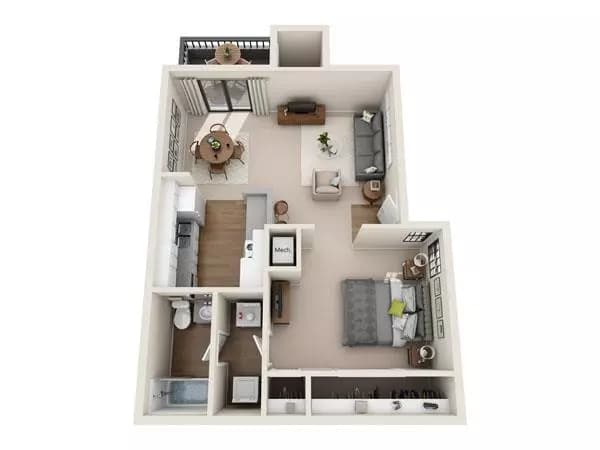 Studio • 1 Bath 0914 floor plan