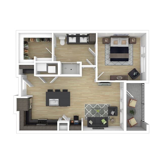 1 Bed • 1 Bath 2424 floor plan