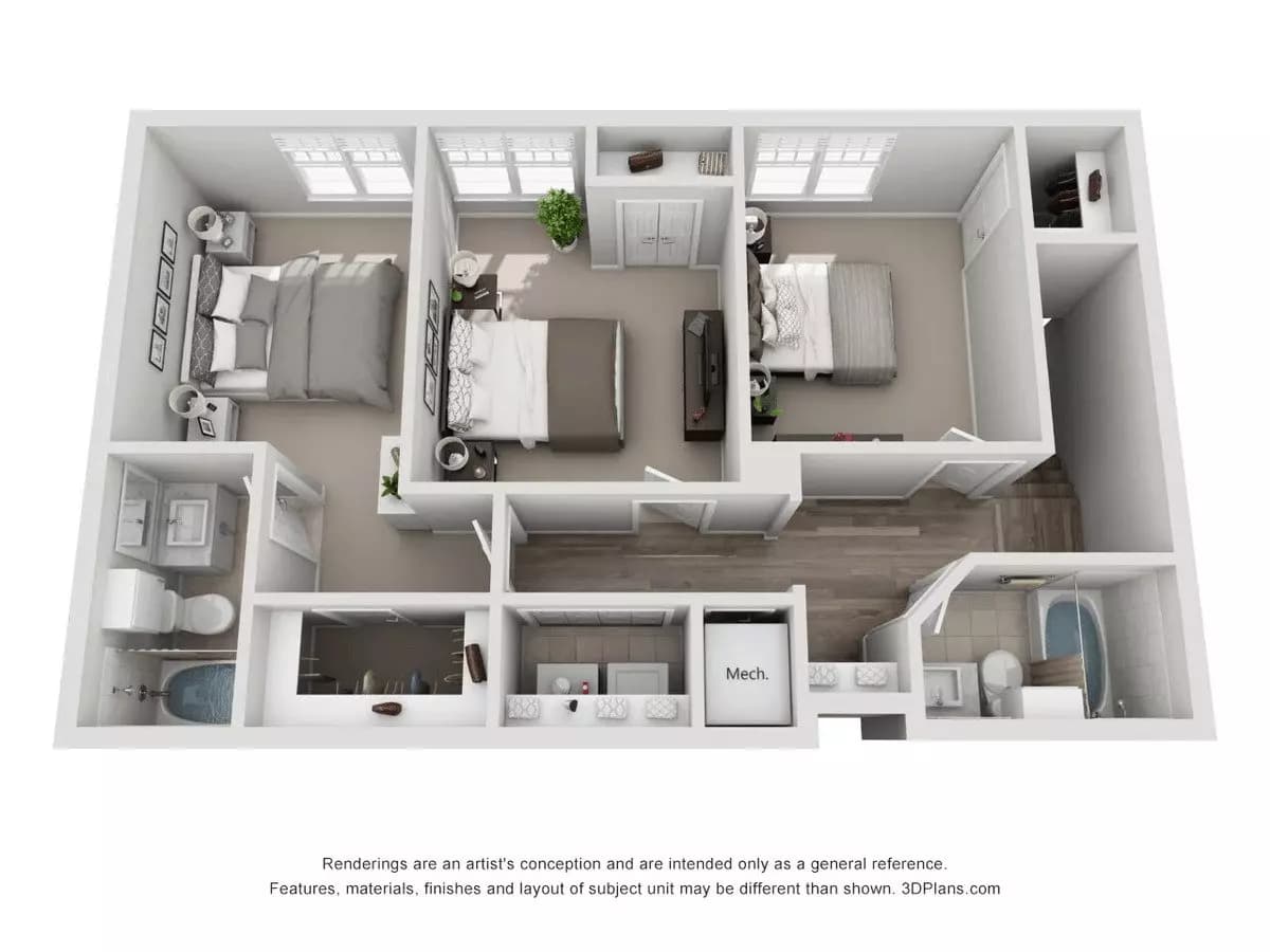 4 Beds • 3 Bath 1002 floor plan