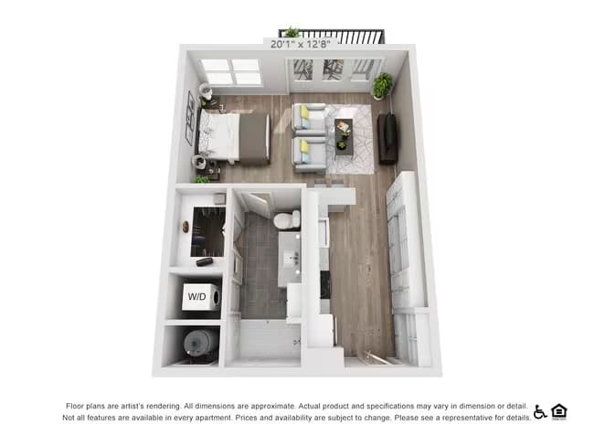 Studio • 1 Bath 130 floor plan