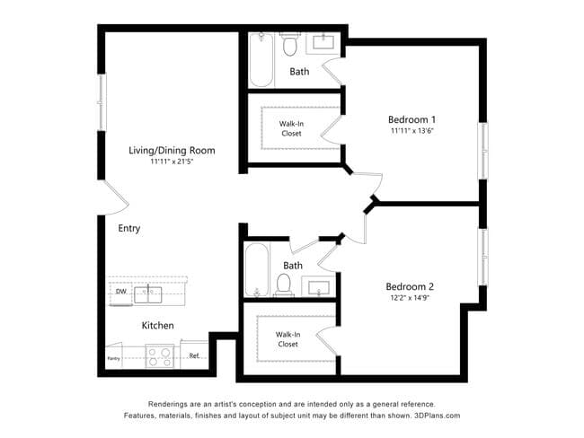 B2 - Miller Square 107 floor plan