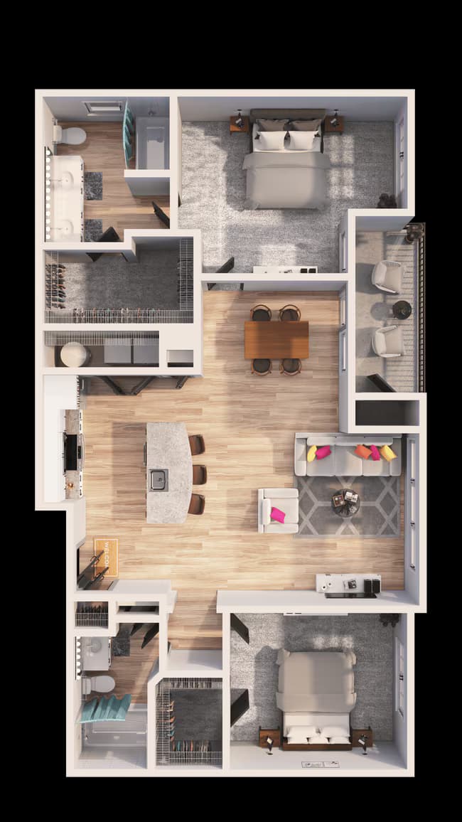 B2B Renovated 1135 floor plan