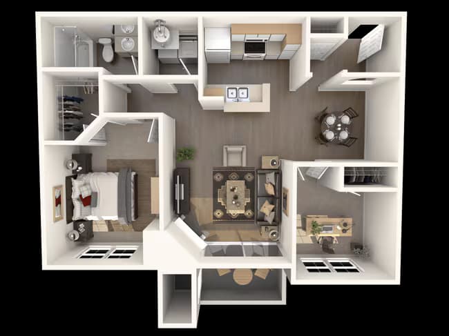 2 Beds • 2 Bath 1133 floor plan