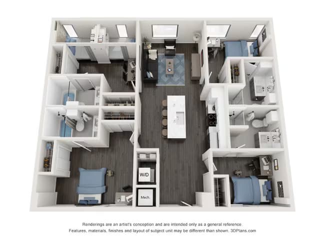 D3-SHARED Shared floor plan