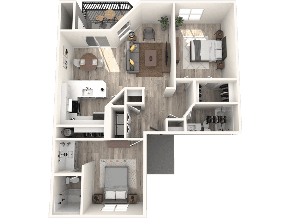 2 Beds • 2 Bath 2822 floor plan