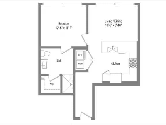 1 Bed • 1 Bath 2402 floor plan
