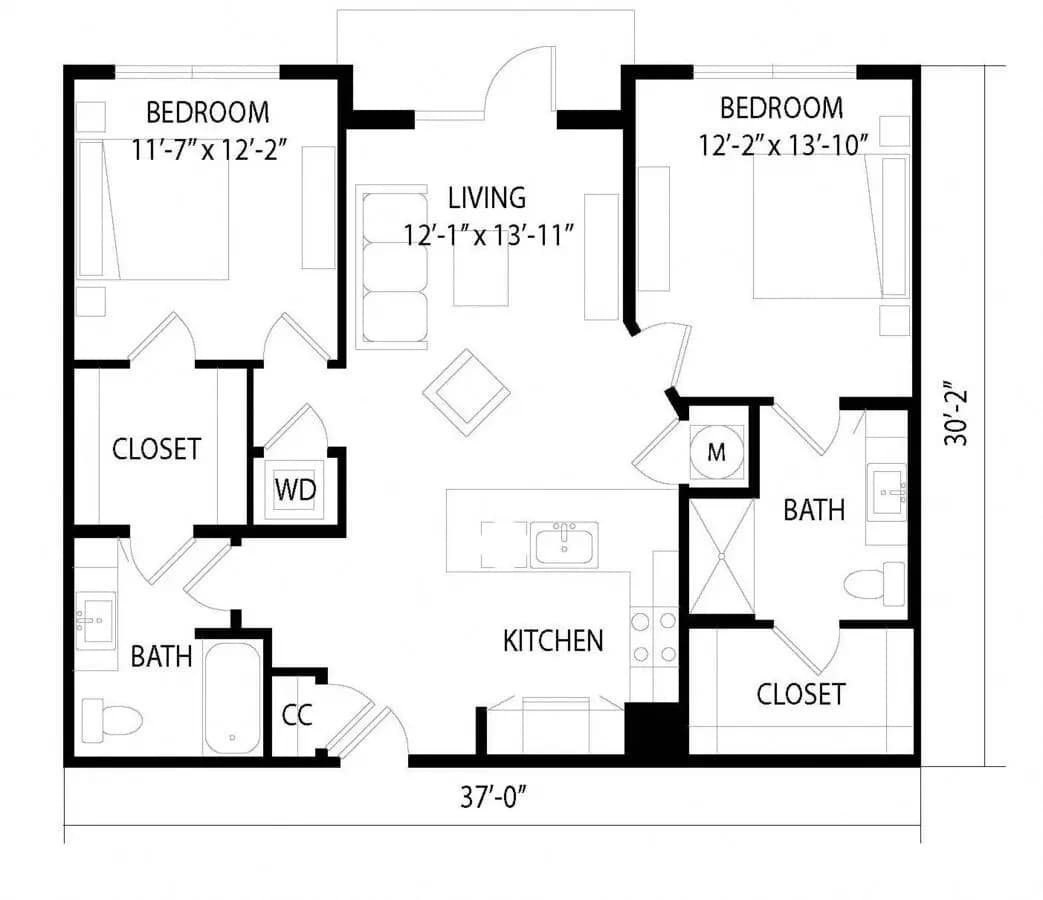 B2 1116 floor plan