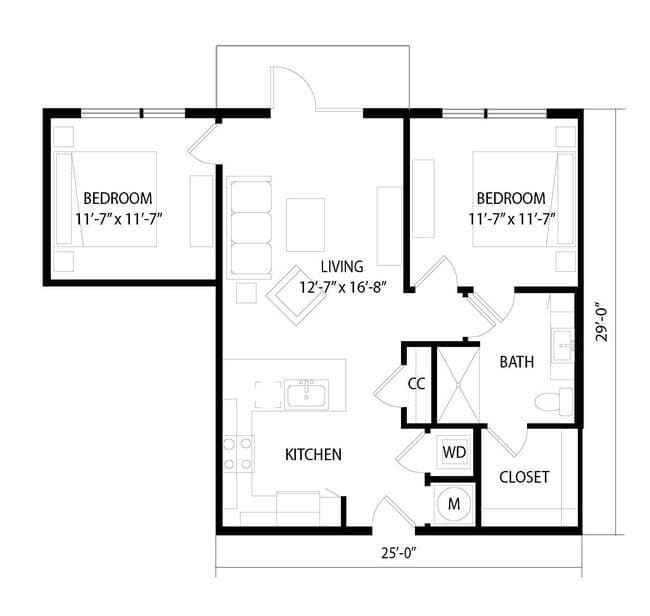 2 Beds • 2 Bath 1439 floor plan