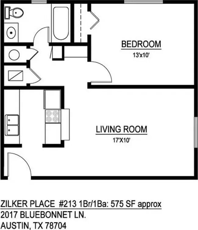 1 Bed • 1 Bath 211 floor plan