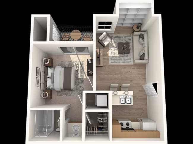 1 Bed • 1 Bath 1618 floor plan