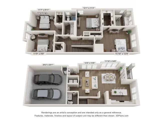 D1A - Townhome 302B floor plan