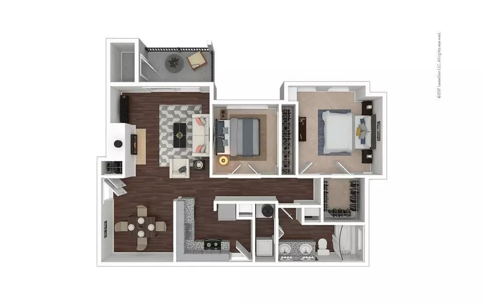 2 Beds • 1 Bath 15-1534 floor plan