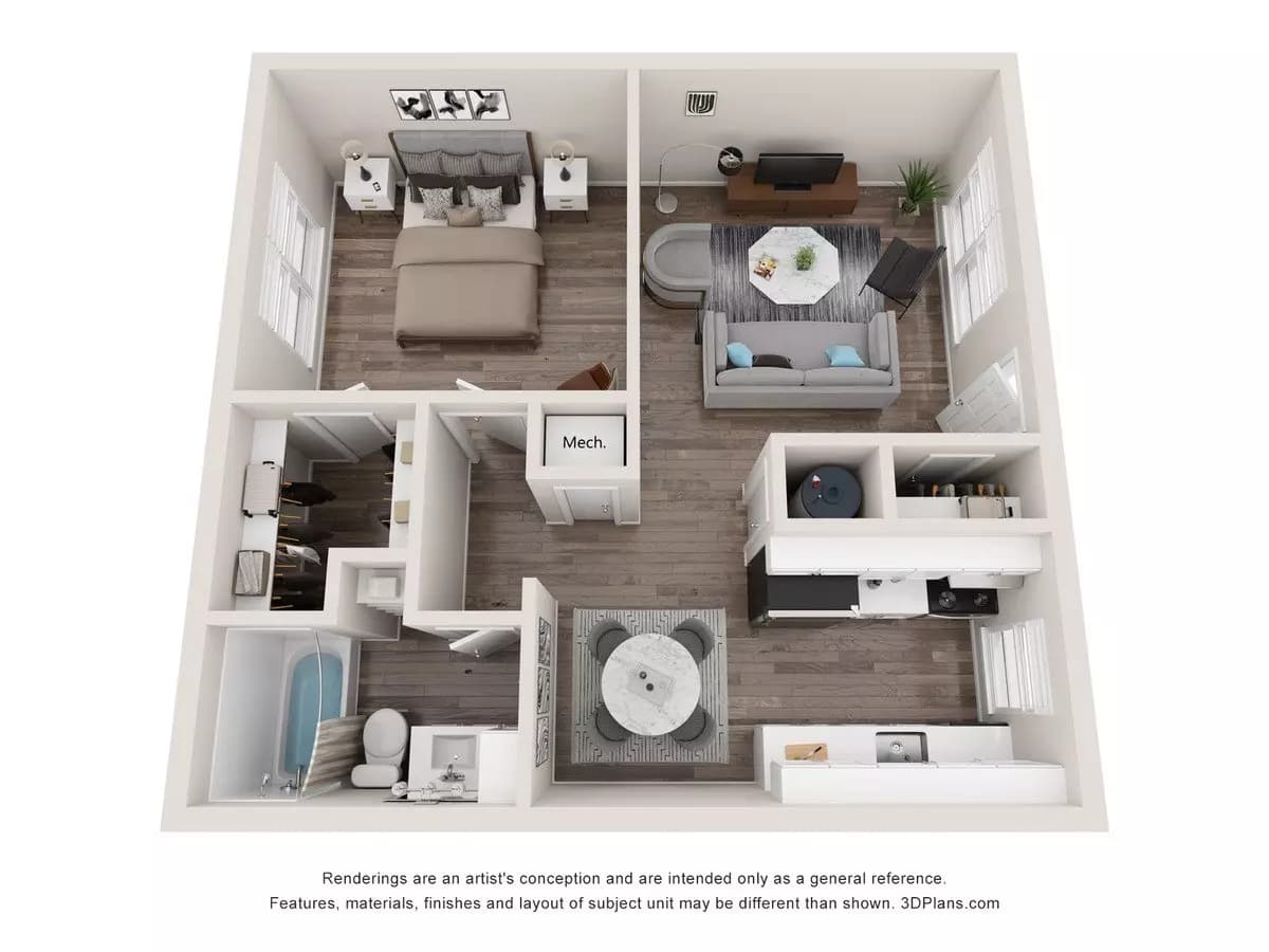 1 Bed • 1 Bath 127 floor plan