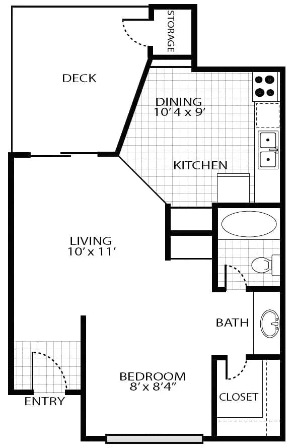 eff - 0x1 - 395 sqft at GroveNW DD104 floor plan