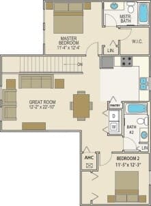 2 Bedroom 2.5 Bath A floor plan