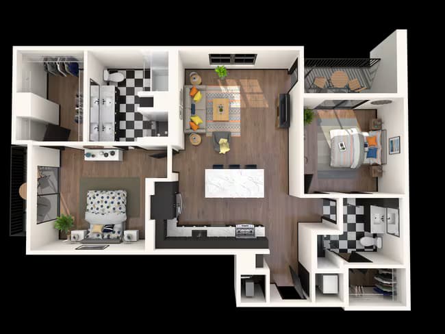 2 Beds • 2 Bath 2301 floor plan