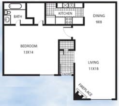 1-1L floor plan