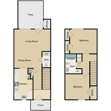 2 Bed 1.5 Bath 603 floor plan