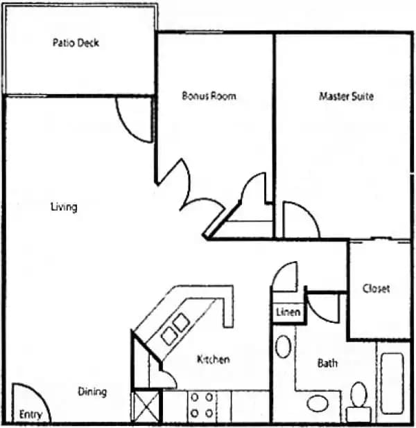 2 Beds • 2 Bath 513 floor plan
