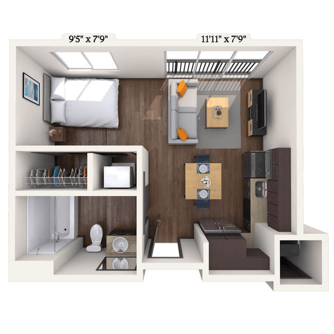 Studio • 1 Bath 440 floor plan