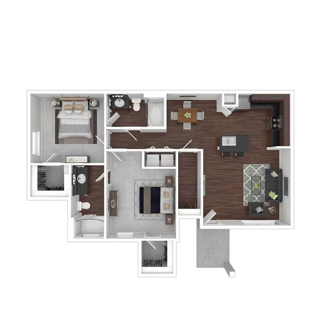 2 Beds • 2 Bath 2118 floor plan