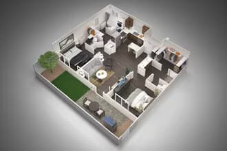 2 Bed | 2 Bath 190 floor plan