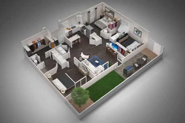 3 Bed | 2 Bath 185 floor plan