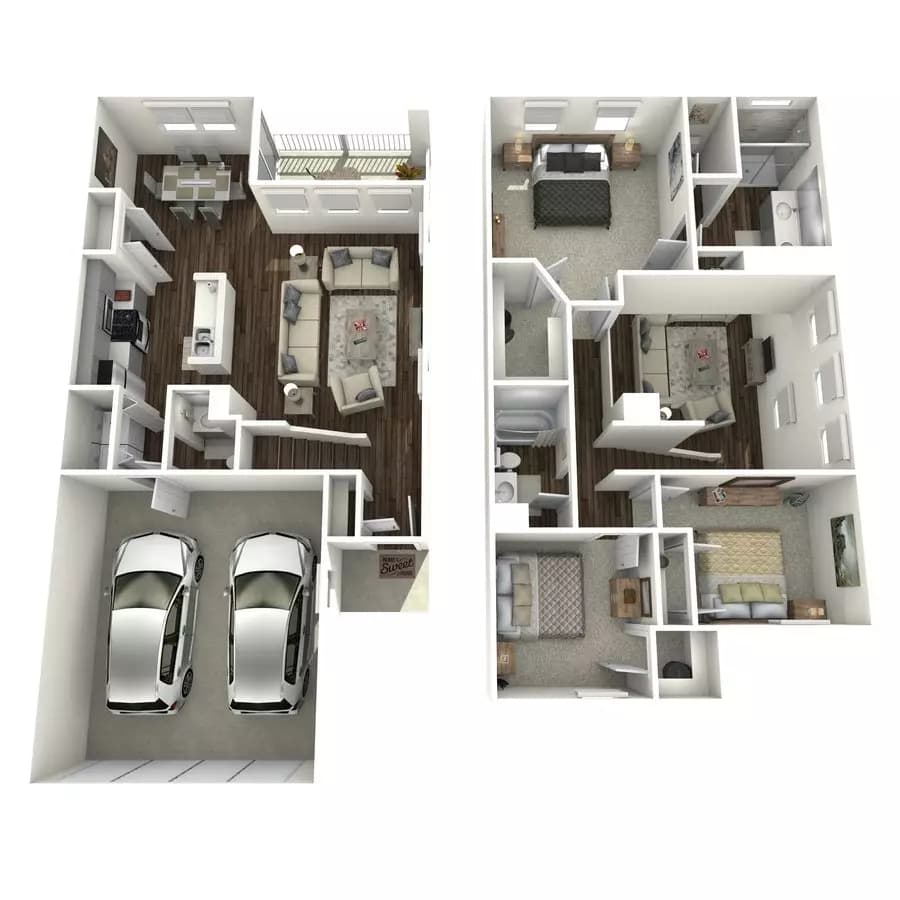 3 Beds • 2 Bath 100ARC floor plan