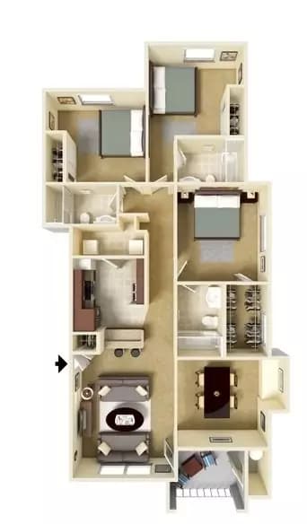 3 Beds • 3 Bath 534 floor plan