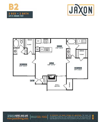 2 Beds • 2 Bath 704 floor plan