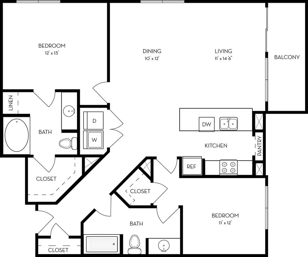 Unit F7 404 floor plan