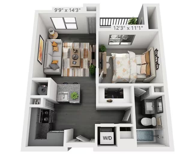 One Bedroom A1B 1 - 176 floor plan