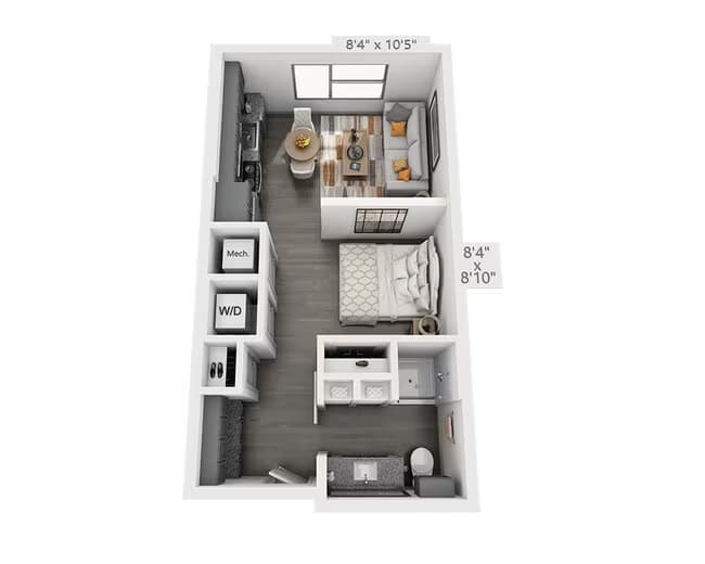 Studio E1B-II 2 - 305 floor plan