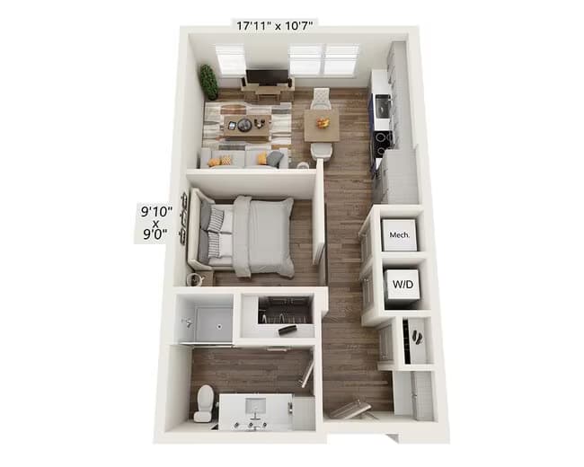 Studio E1C-III 3 - 214 floor plan